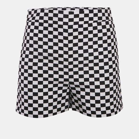 Christian Dior Black/white Checks Cotton Shorts S